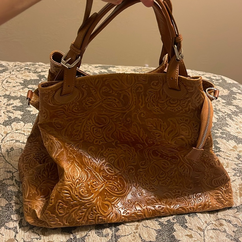 ISADORA ITALY Cuoio Tooled Genuine Leather Large Tote Bag New with Tags